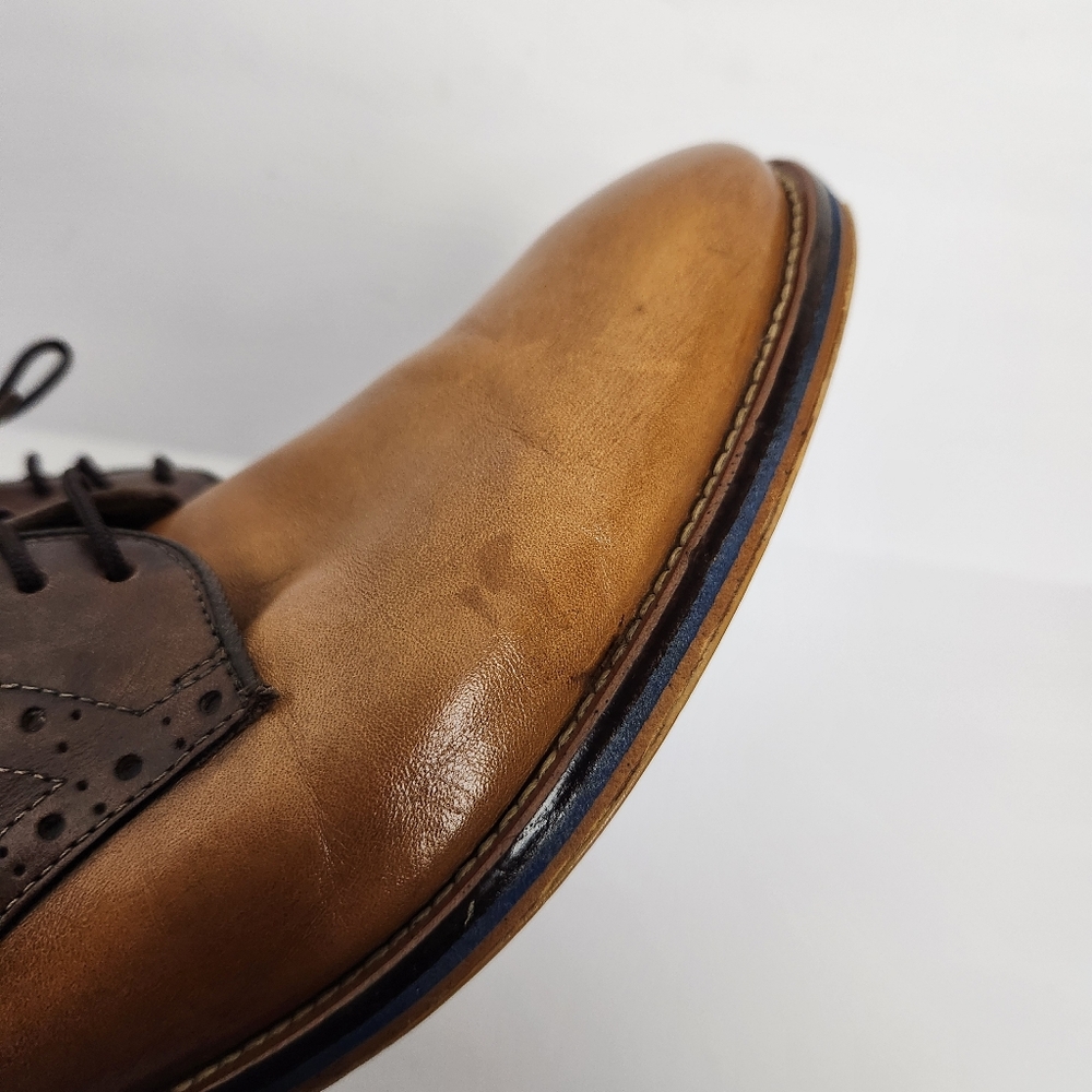 Johnston Murphy Mens 8.5 Brown Leather Conard Saddle Lace Up Dress Shoes 20-3316 - Picture 14 of 15